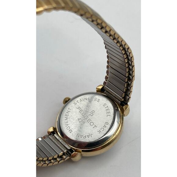 Peugeot Women's Quartz 26mm Watch Gold Tone w/ New Battery Expandable Band - Picture 5 of 5